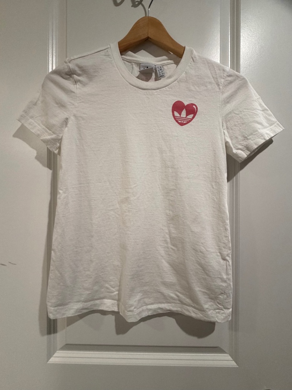 Adidas Originals Valentine’s Day Heart Trefoil Tee - White (Size XS)